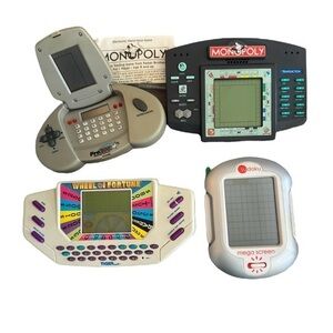 Vintage Electronic Handheld Game Lot Pro 2000 Monopoly Sudoku Wheel Of Fortune